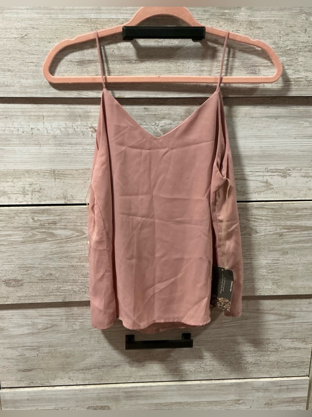 Sleeveless Dusty Rose V-Neck Cami with Spaghetti Straps